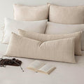 Foindtower Set of 2 Decorative Linen Check Throw Pillow Covers Neutral Long by Foindtower
