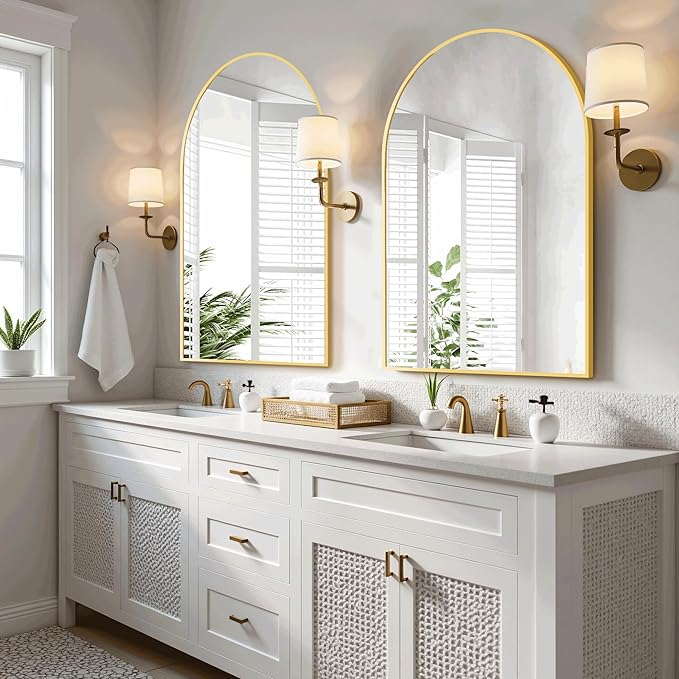 Arched Bathroom Mirror for Wall, Mirror for Vanity, Metal Frame - Image 3
