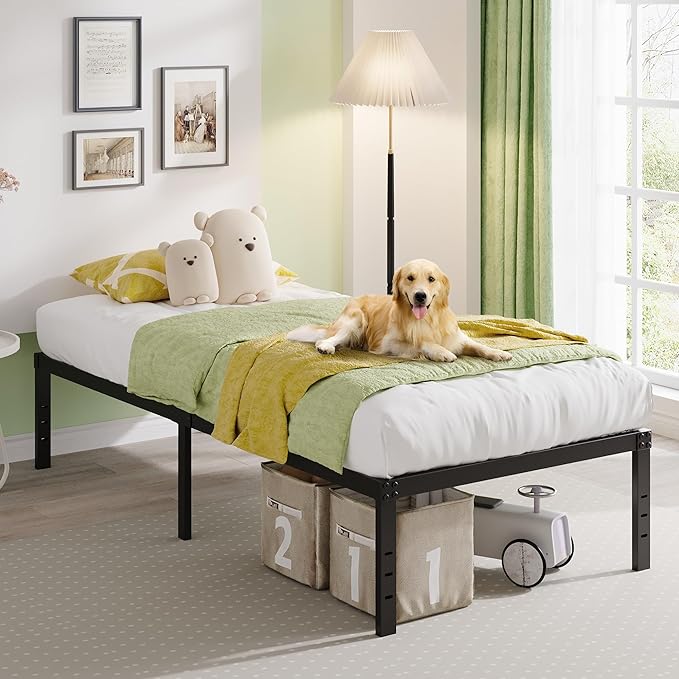 EMODA 16 Inch Heavy Duty Twin Bed Frame, Metal Platform Bed Frames No Box - Image 2