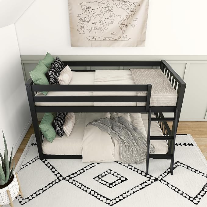 Max & Lily Low Bunk Bed, Scandinavian Modern Bunk Bed, Solid Wood - Image 7