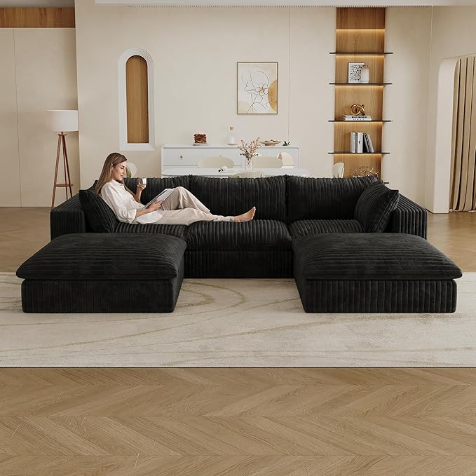 Down Filled Boneless Sectional Sofa Cloud Couch - Image 6