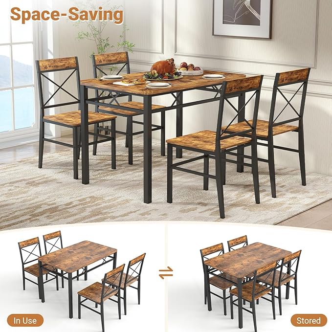 5-Piece Dining Table Set, Dining Table Set - Image 7