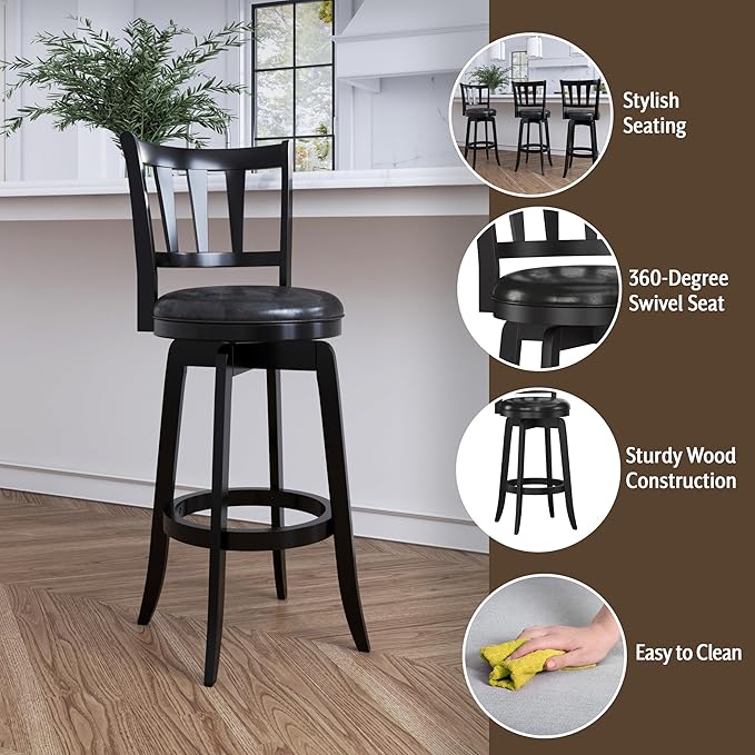 Hillsdale Presque Isle Wood Swivel Stool - Image 4