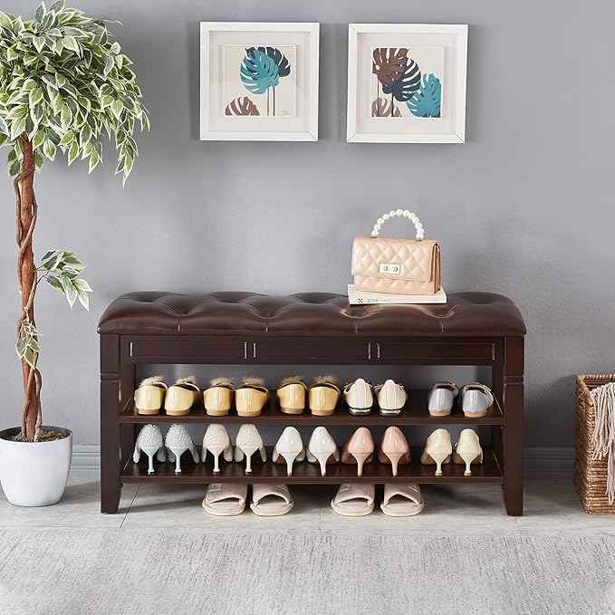 Shoe Storage Bench, Entryway Shoe Rack - Image 5