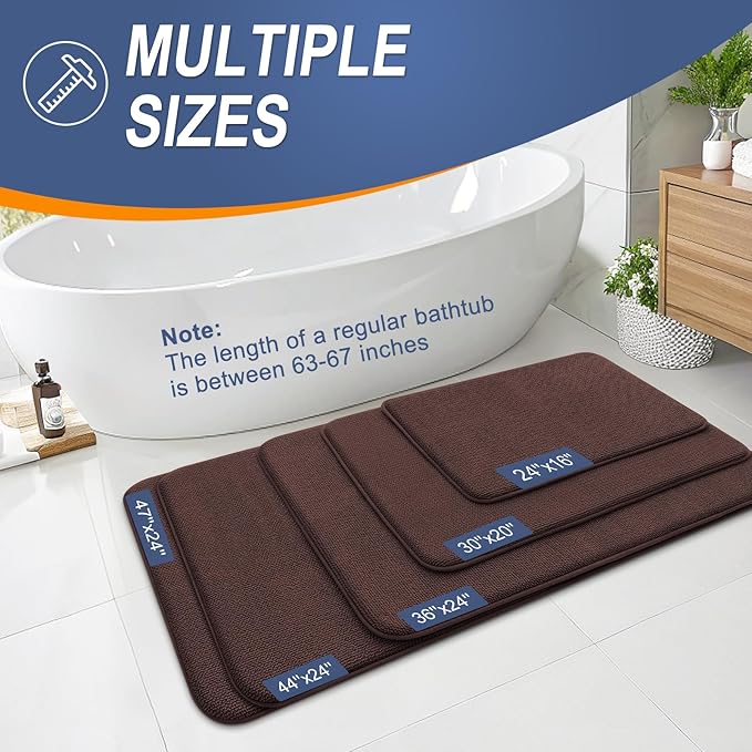 OLANLY Thick Memory Foam Bath Mat Rug 36x24, Extra Soft Absorbent Bathroom Rug - Image 5