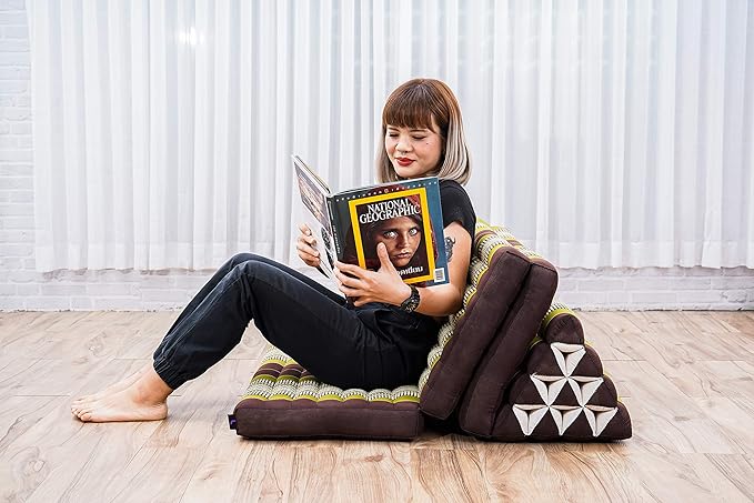 Leewadee 3-Fold Mat XXL with Triangle Cushion – Firm TV Pillow, Foldable - Image 4