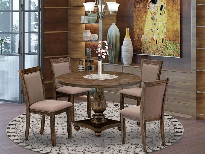 East West Furniture I2MZ5-748 5 Piece Kitchen Table Set - Image 2