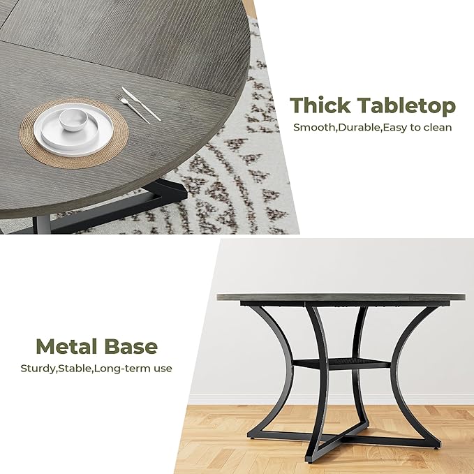 IRONCK 47.2" Round Dining Table - Image 6