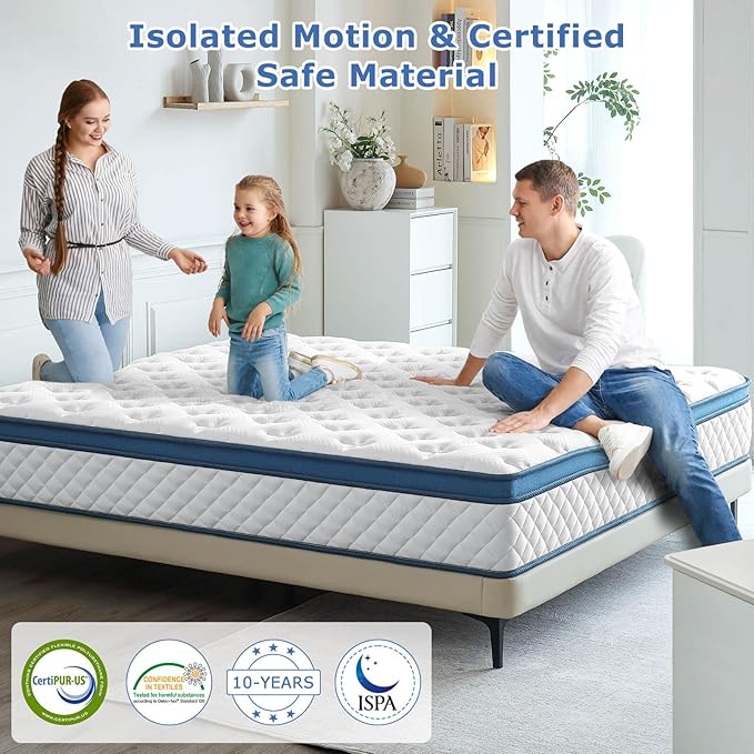 Full Size Mattress, 10 Inch Medium Firm Hybrid Full Bed Mattress, Memory Foam - Image 7