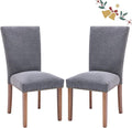Parsons Dining Chairs Set of 2, Upholstered Nailhead Dining Room Kitchen Side by COLAMYINC