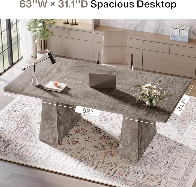 Tribesigns 63-Inch Executive Desk, Large Office Computer Desk - Image 7