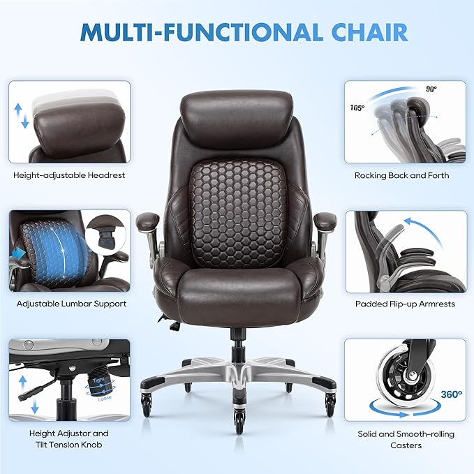 COLAMY Office Ergonomic Desk High Back Executive Chair - Image 4
