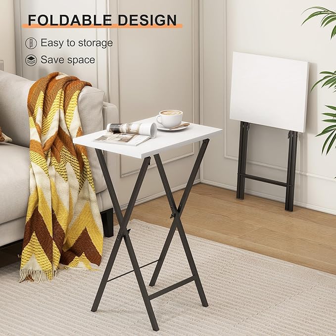 TV Tray Table Set of 2, TV Dinner Tray, Folding Table, Foldable TV-Trays - Image 5