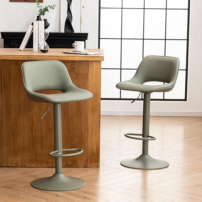 YOUNIKE Bar Stools Set of 2 Modern Swivel Barstools, Adjustable Counter Height by YOUNIKE