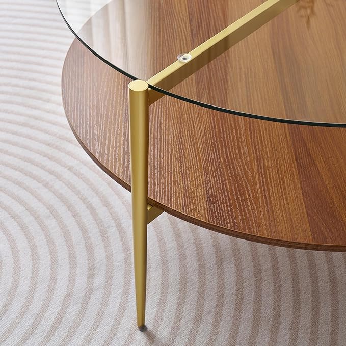 Extra Large Round Coffee Table, Mid-Century Modern Design, D34 x H17 in - Image 5