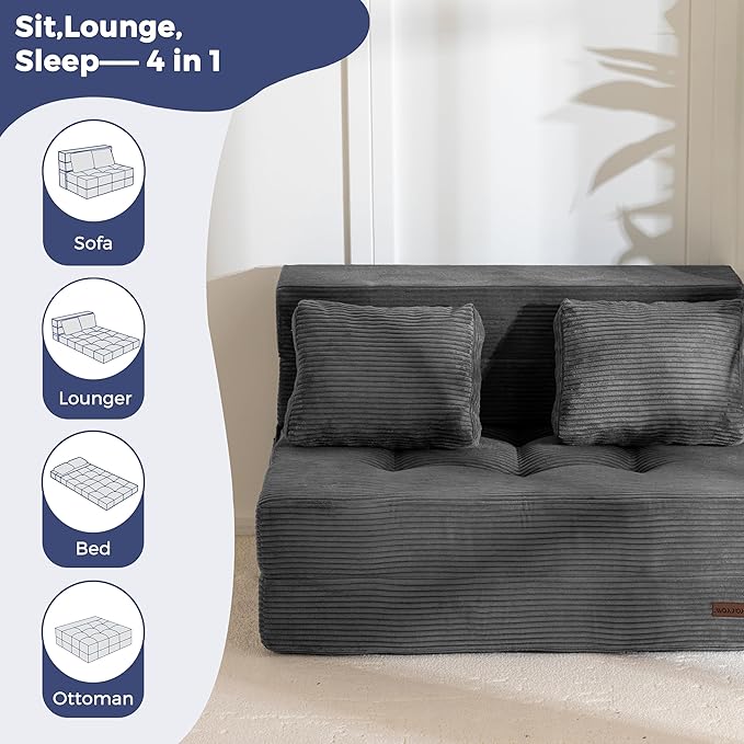 MAXYOYO Convertible Sofa Bed, Fold Out Sleeper Sofa - Image 5