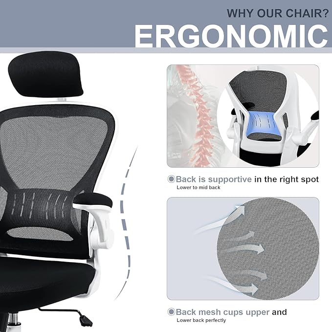 Office Chair Ergonomic Desk Chair Comfort Adjustable Height - Image 5