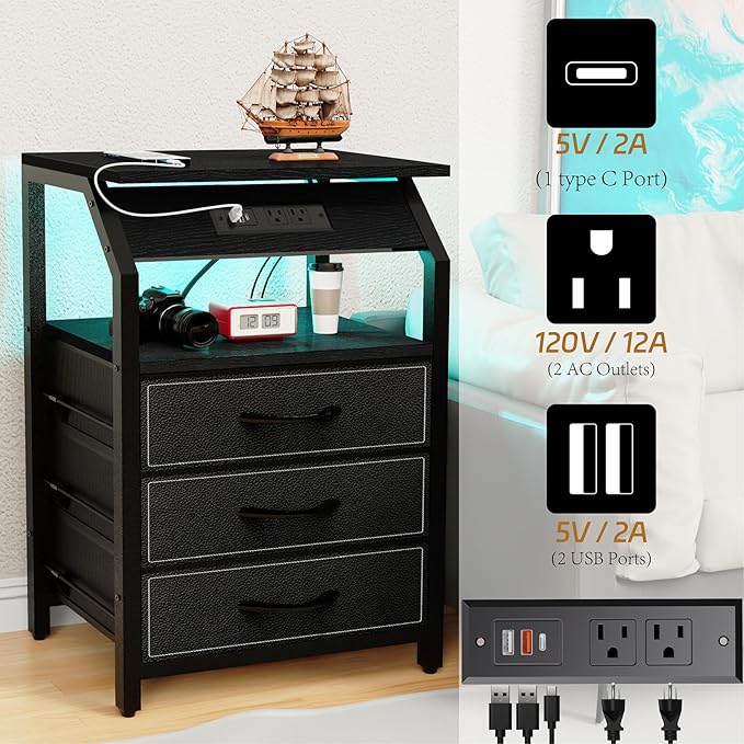 End Tables Set of 2, Nightstands - Image 7