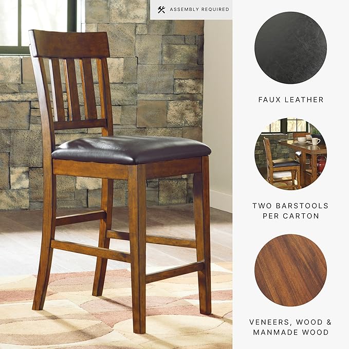 Signature Design by Ashley RaleHadd Barstool, Light Brown - Image 4