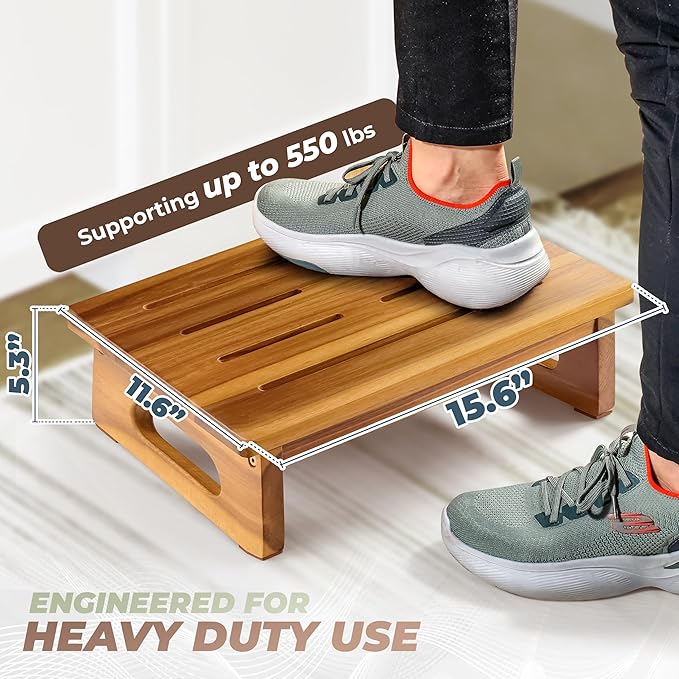 Wooden Step Stool, 5.3" One Step Stool - Image 4