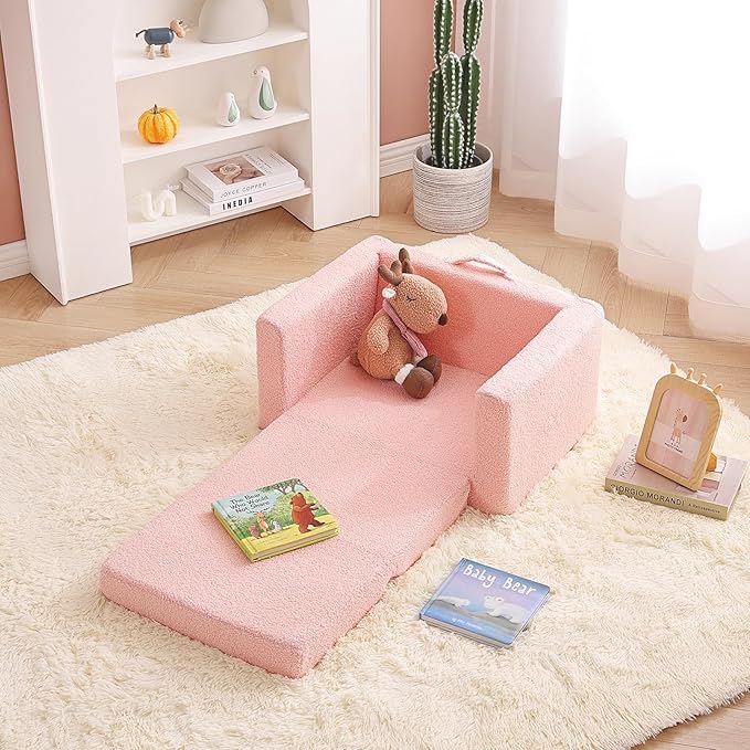 Tiita Kids Chair Couch, Folding Toddler Comfy Sofa Chairs, 2-in-1 Kids Plush - Image 5