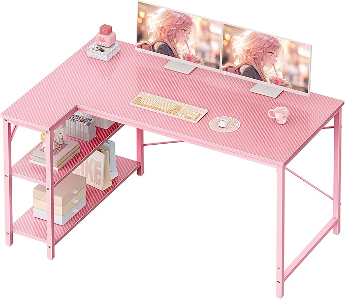 Huuger L Shaped Desk, 47 Inches Computer Desk by Huuger
