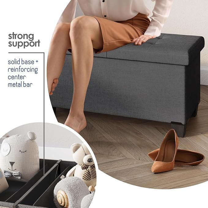 STORAGEBUD Storage Ottoman Bench - Image 5