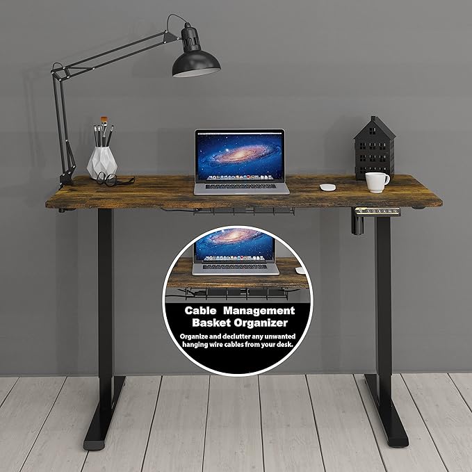 SHW 48-Inch Electric Height Adjustable Sit to Stand Desk - Image 5