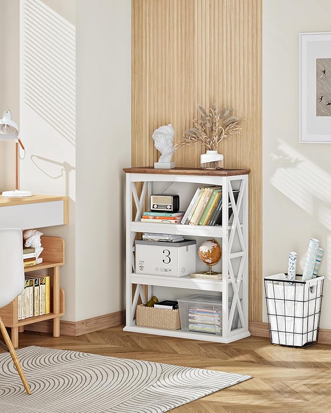 4-Tier Bookcase, 42.9" Floor Standing Organizer Shelf, Corner Book Stand - Image 7