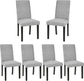 VECELO Upholstered Dining Chairs Set of 6, Fabric Wood Legs High Back by VECELO