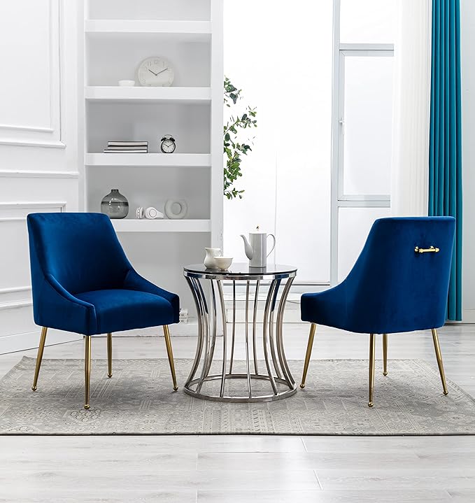 Velvet Dining Chairs Set of 2, Furniture Collection Modern Contemporary - Image 6
