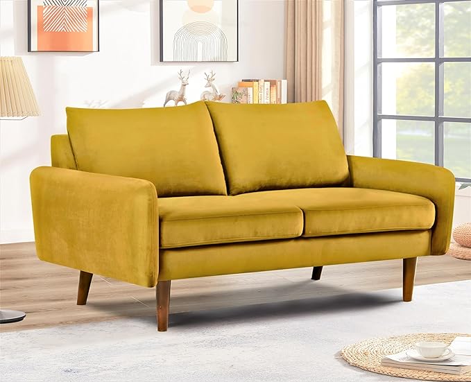 Container Furniture Direct Kent Velvet Loveseat Sofa - Image 5