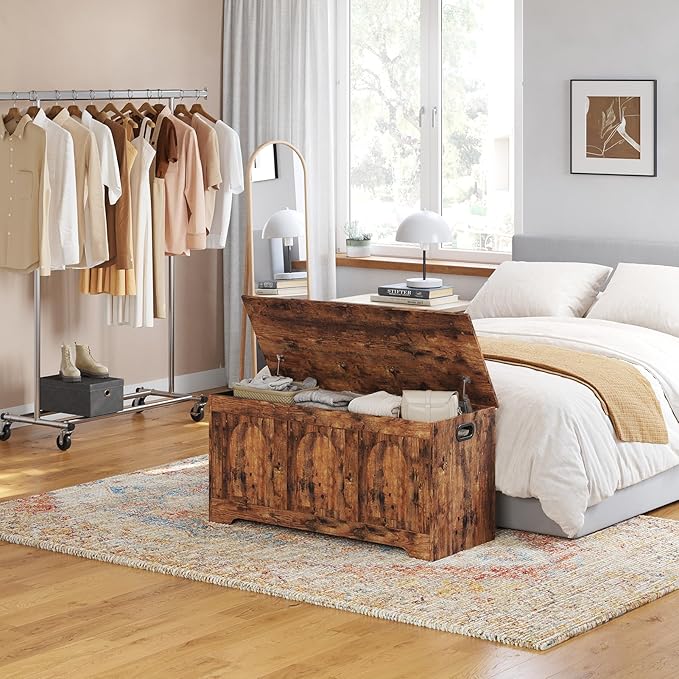 DINZI LVJ Storage Chest, 39.4”Wooden Storage Box - Image 2