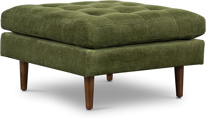 Poly and Bark Napa Velvet Ottoman in Distressed Green - Image 4