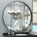 Keonjinn Black Round Mirror 36 Inch, Brushed Black Framed Circle Mirror by Keonjinn