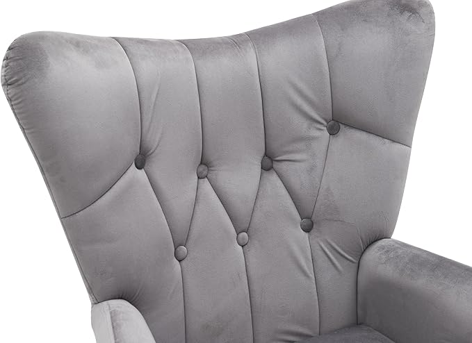 Container Furniture Direct Modern Chic Mid-Century Velvet Accent Armchair - Image 5