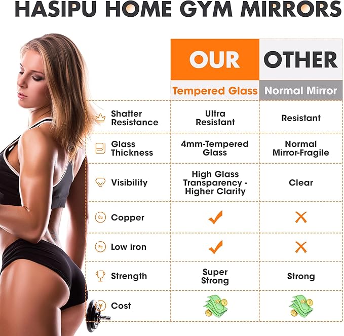 Hasipu Home Gym Mirror 48" L x 24" W - Image 7