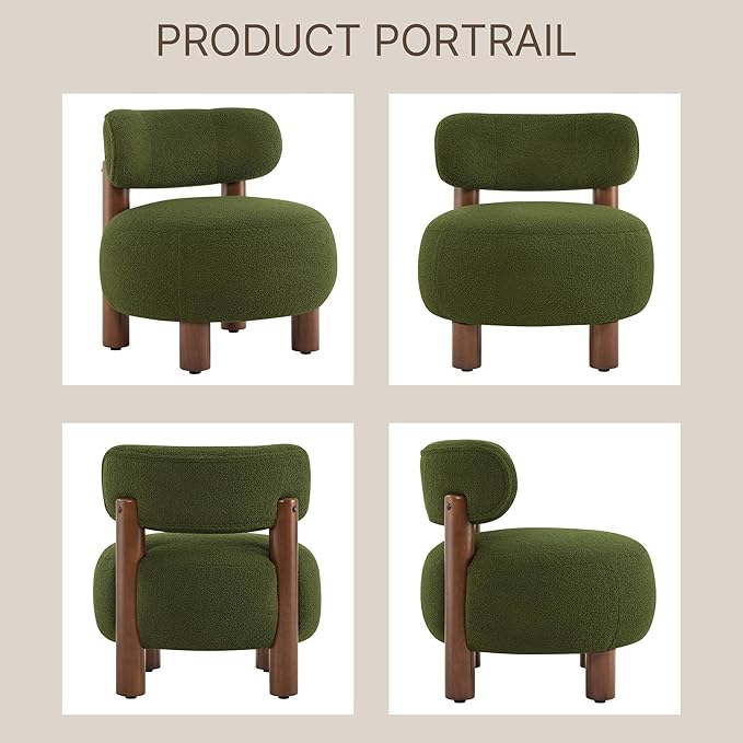 Modern Boucle Accent Chair Set of 2, - Image 6