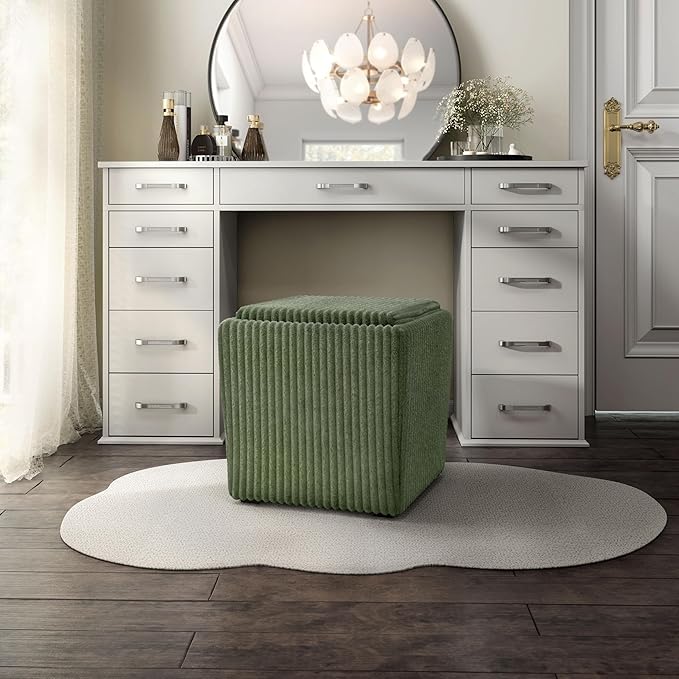 Furniture of America Lennox Modern Chenille 17-inch Square Storage Ottoman - Image 8