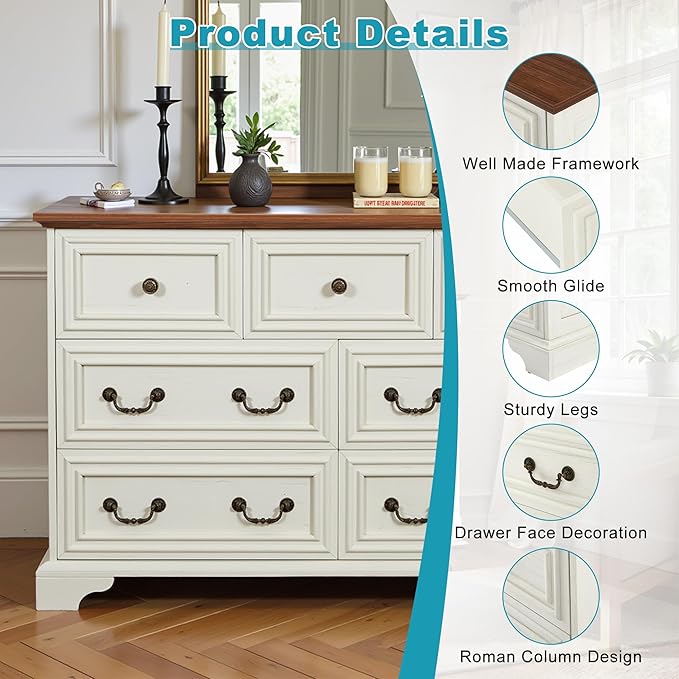 47.2" Farmhouse Sideboard Buffet Cabinet - Image 4