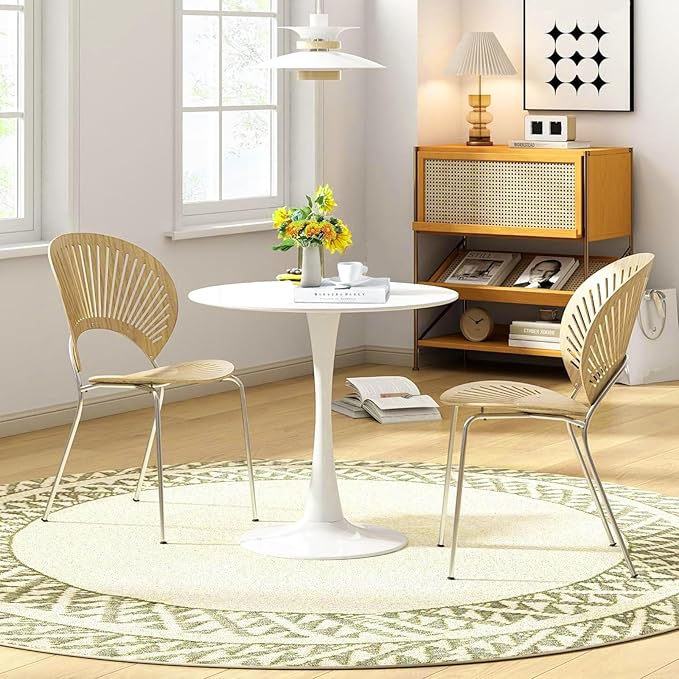 Round White Dining Table, 31.5" Tulip Table, Round Dining Table - Image 2