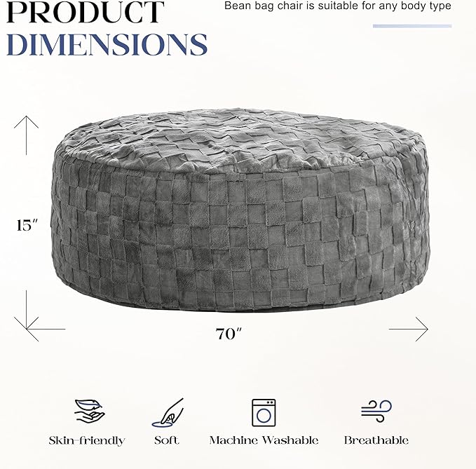 Hobestluk Bean Bag Chairs Beanbag Chair - Image 2