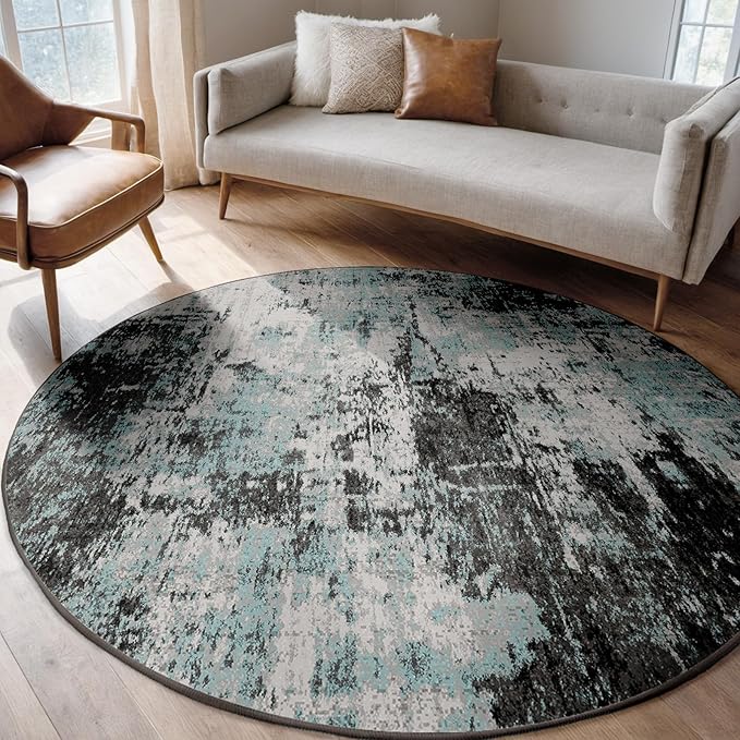 Washable Area Rugs 8ft Non-Slip Modern Abstract Soft - Image 8