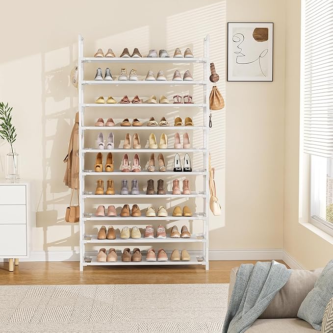 Tall Shoe Rack 10 Tier Shoe Organizer Large Shoe Shelf - Image 7