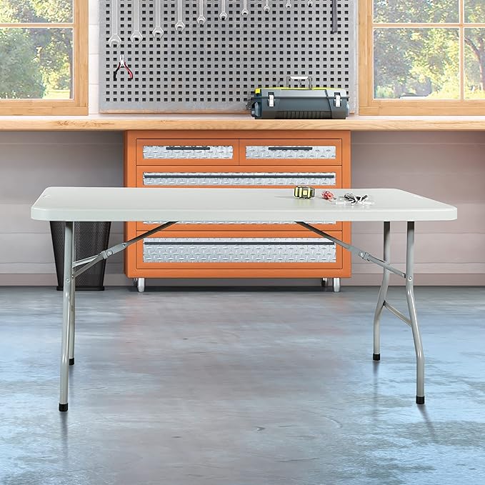 Office Star Resin Multipurpose Rectangle Folding Table - Image 2