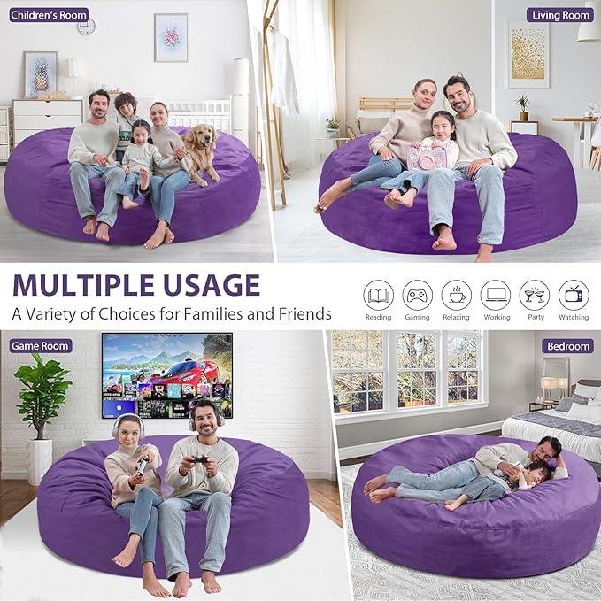7FT Bean Bag Chair, Large Bean Bag Chairs - Image 5