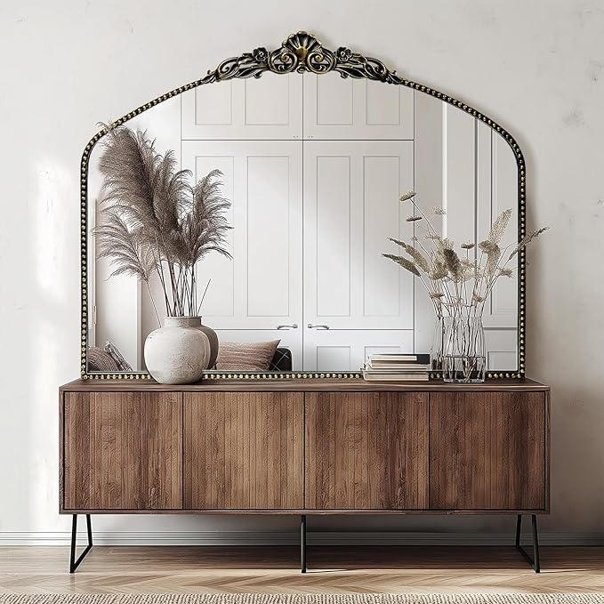 G-LEAF Vintage Baroque Mirror 40"X30", Victorian Antique Farmhouse Mantel Mirror - Image 3