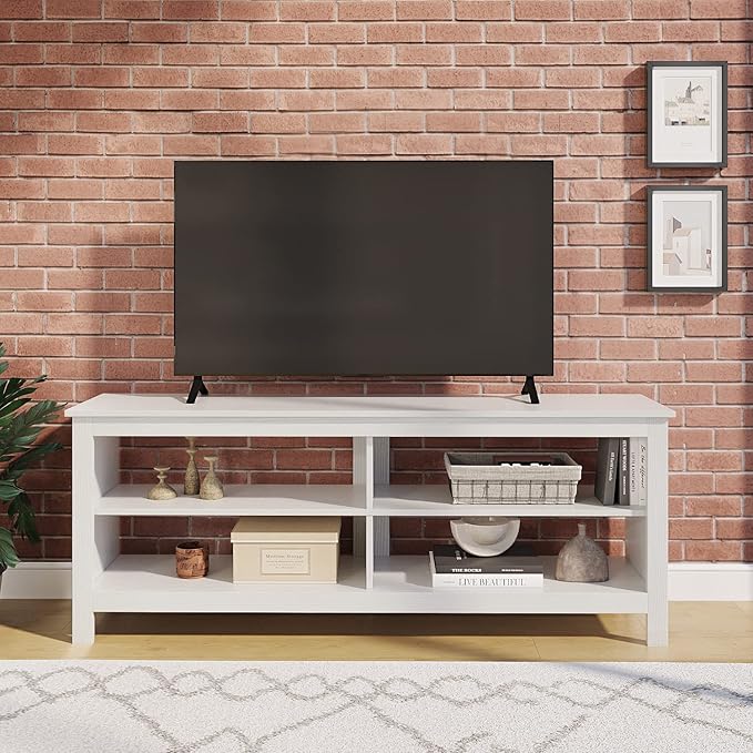 Panana Modern TV Stand with 4 Open Shelves 55inch Entertainment Center - Image 3
