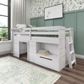 Max & Lily Loft Bed Twin Size, Solid Wood Low Loft Bed by MaxLily