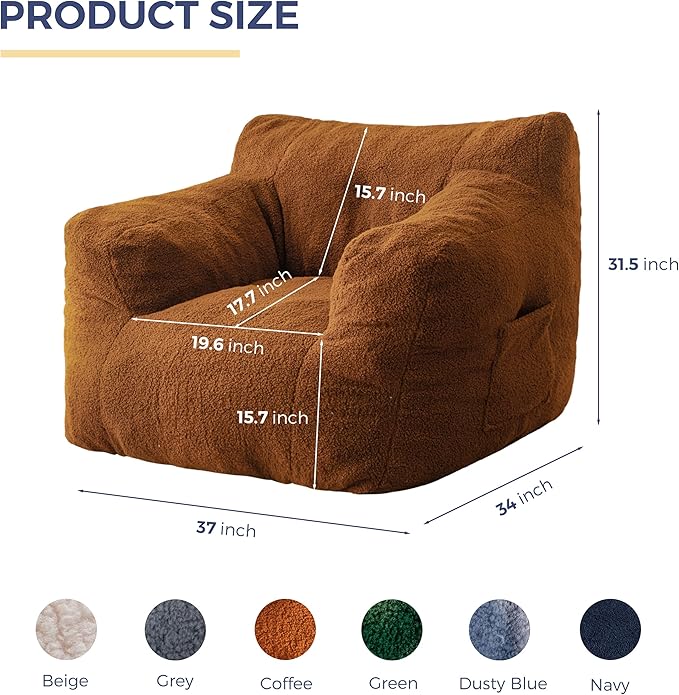 MAXYOYO Bean Bag Chair, Tufted Bean Bag Sofa - Image 2